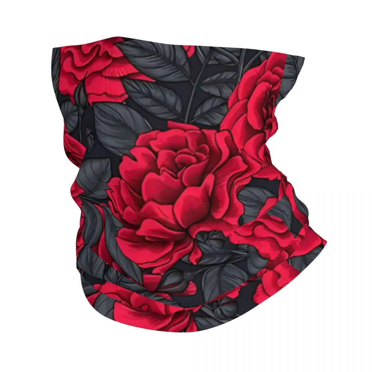 

Red Roses Bandana Neck Cover Printed Wrap Scarf Multi-use Cycling Riding for Men Unisex Thin