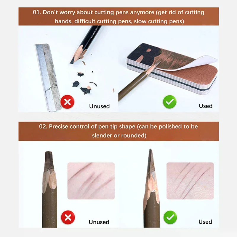 Professional Eyebrow Pencil Sharpener Sandpaper Grinding Tool Easy To Use Makeup Grinder For Creating Fine Point Makeup Tool