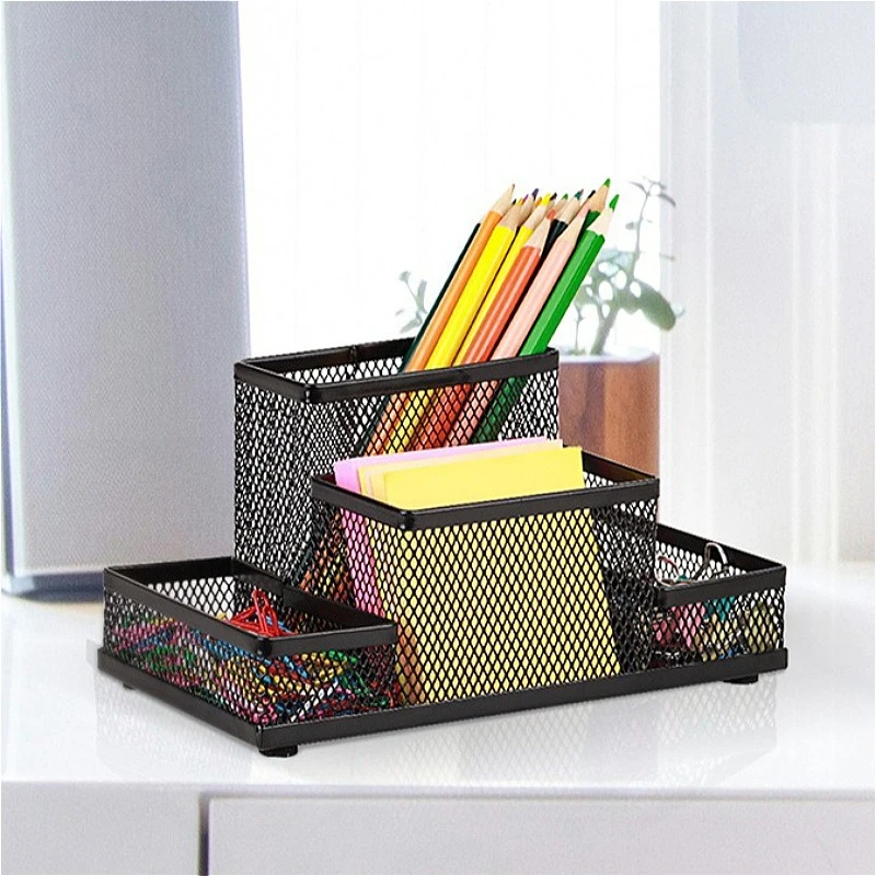 Metal Pen Holder Creative Simple Stationery Storage Box Pen Holder Desktop Decoration Simple Office Supplies Pen Holder Student