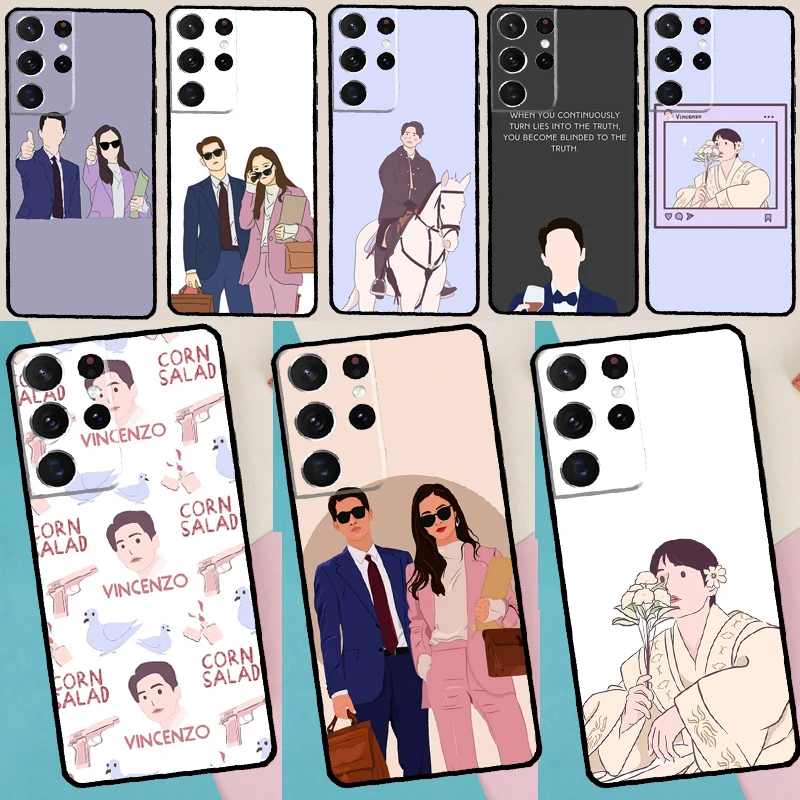 Vincenzo Cassano Kdrama Silicone Case For Samsung Galaxy S22 S21 Ultra Note 20 S8 S9 S10 Note 10 Plus S20 FE Cover