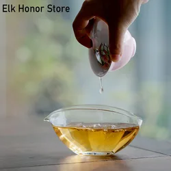 160ml Japanese High Temperature Resistant Glass Fair Cup Creative Flat Boat Tea Divider Transparent Justice Cup Tea Maker Chahai