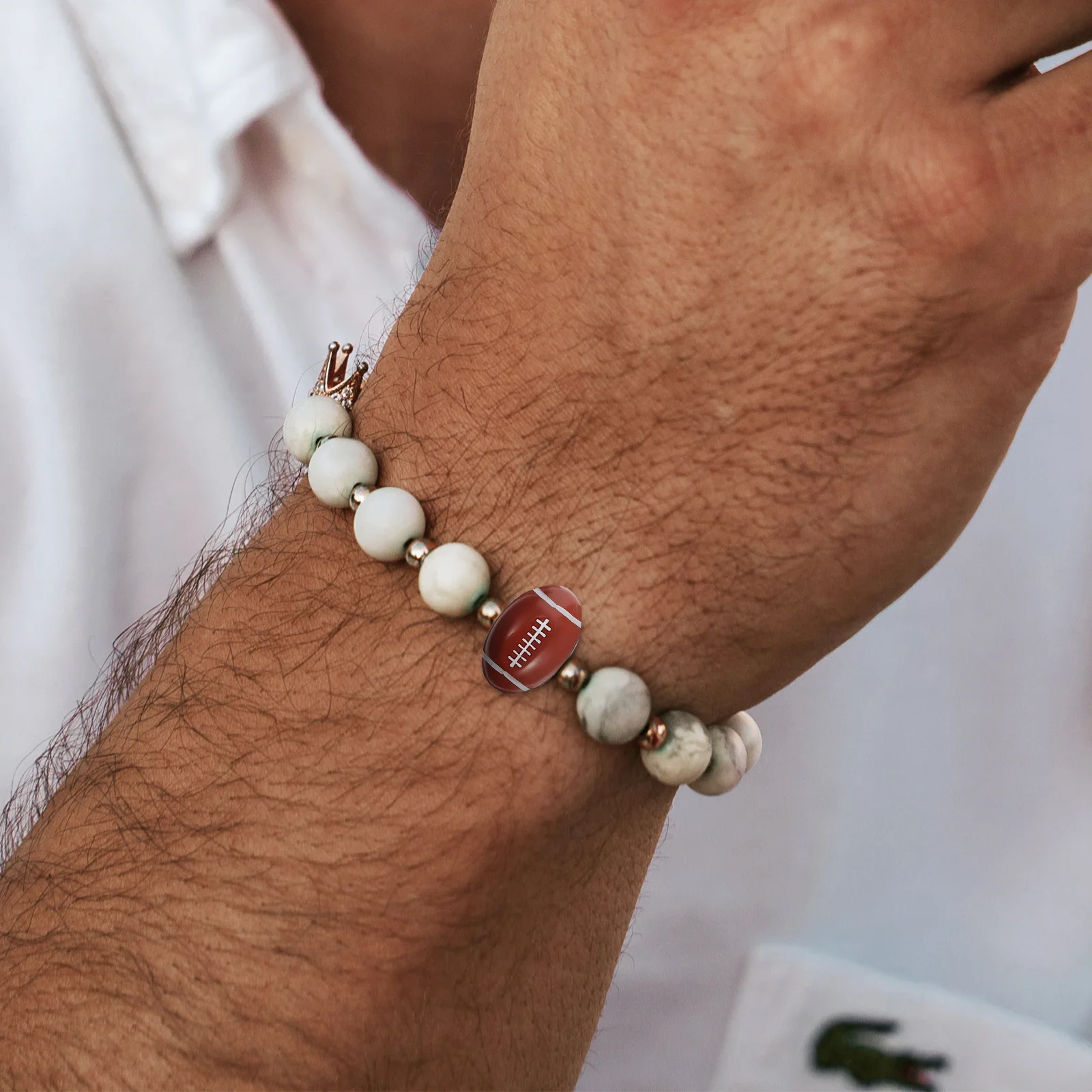 

150 шт. футбольные бусины с большим отверстием, акриловые свободные бусины для изготовления ювелирных изделий, браслеты «сделай сам», серьги, очаровательные разделители, спортивные украшения