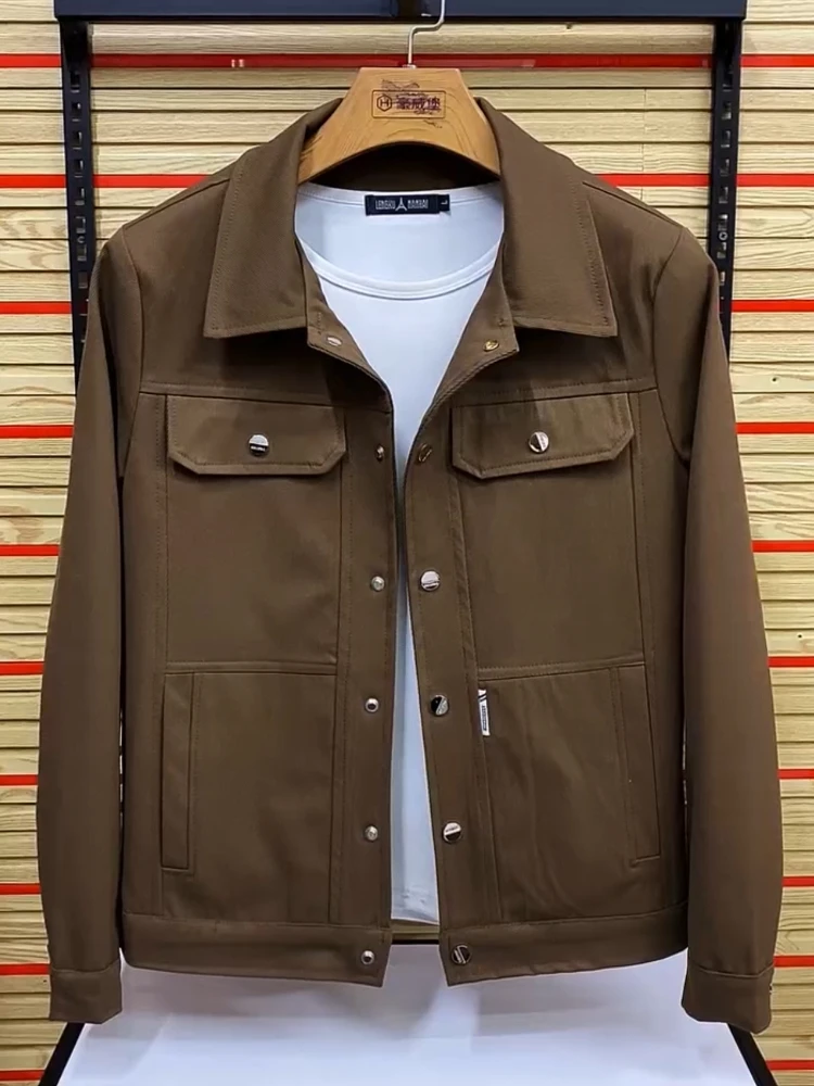 

High Quali Faionable Men's Jaet Collared Outerwear Busin Sle Spring Autumn Seasonal Long Sve Antibacterial