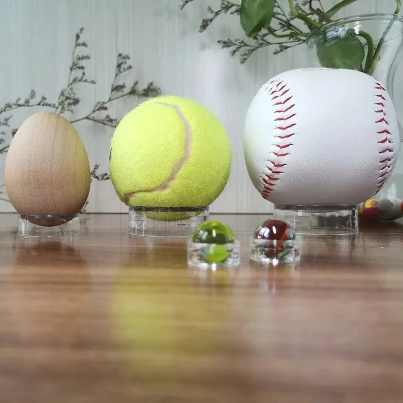 16Pcs Baseball Display Stand Clear Rings Sphere Stand Plastic Display Holder