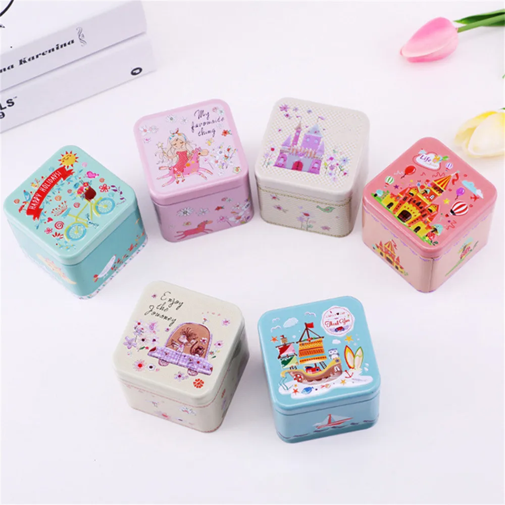 Colorful Mini Tin Box Sealed Jar Packing Boxes Jewelry Candy Box Small Storage Boxes Cans Coin Earrings Headphones Gift Box