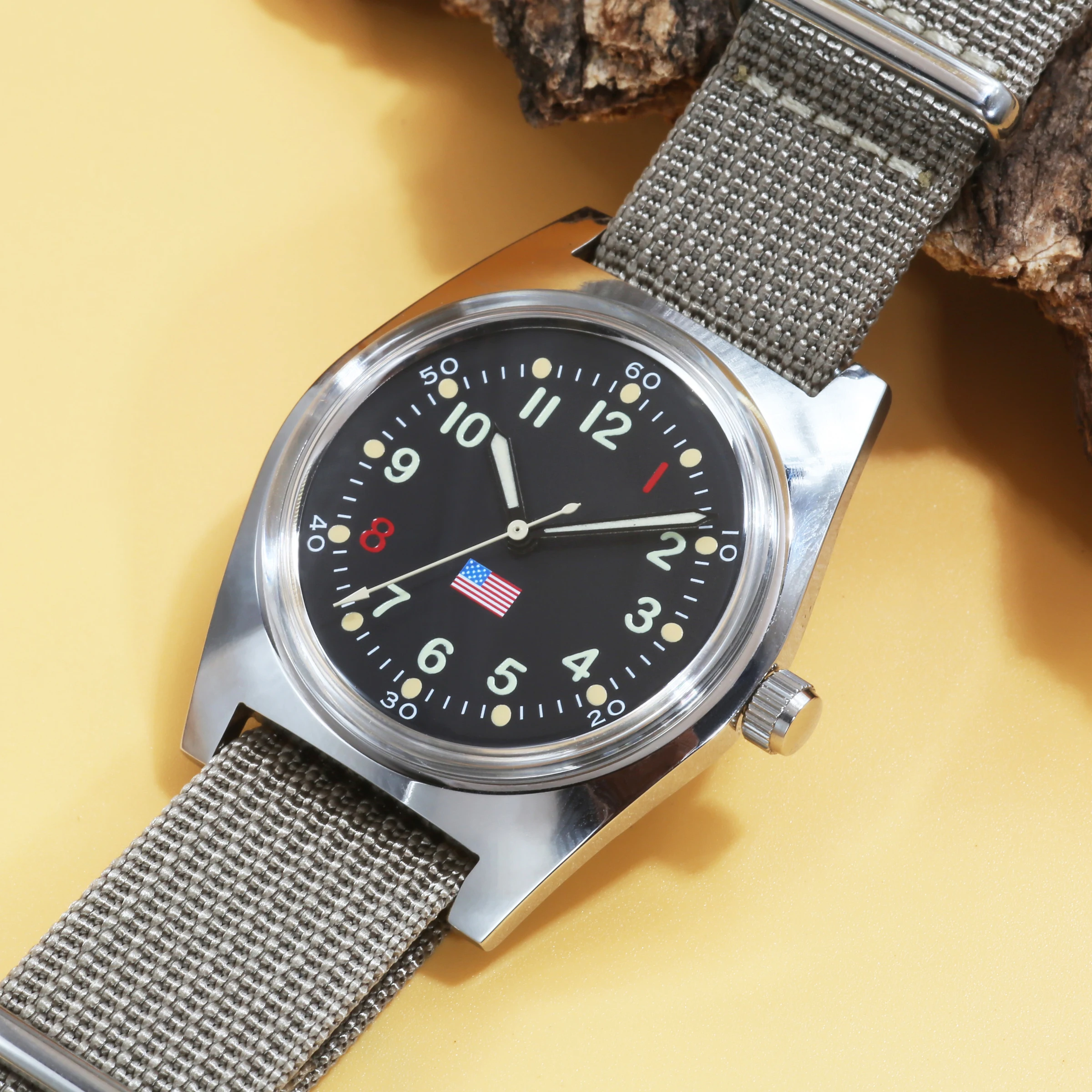 ساعة PHANTOM الرجالية الميكانيكية الرجعية من الفولاذ المقاوم للصدأ مقاومة للماء ساعة ميكانيكية يدوية عسكرية كلاسيكية 36 ملم دروبشيب #5