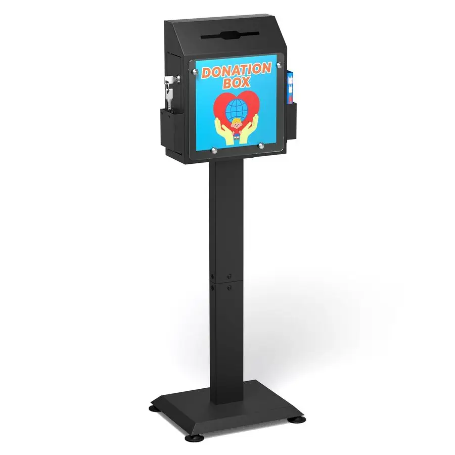 صندوق تبرع لصندوق اقتراحات جمع الصمامات مع حامل، صناديق عرض قفل فتحة أمبير للكنيسة، صلاة قائمة على الأرض V