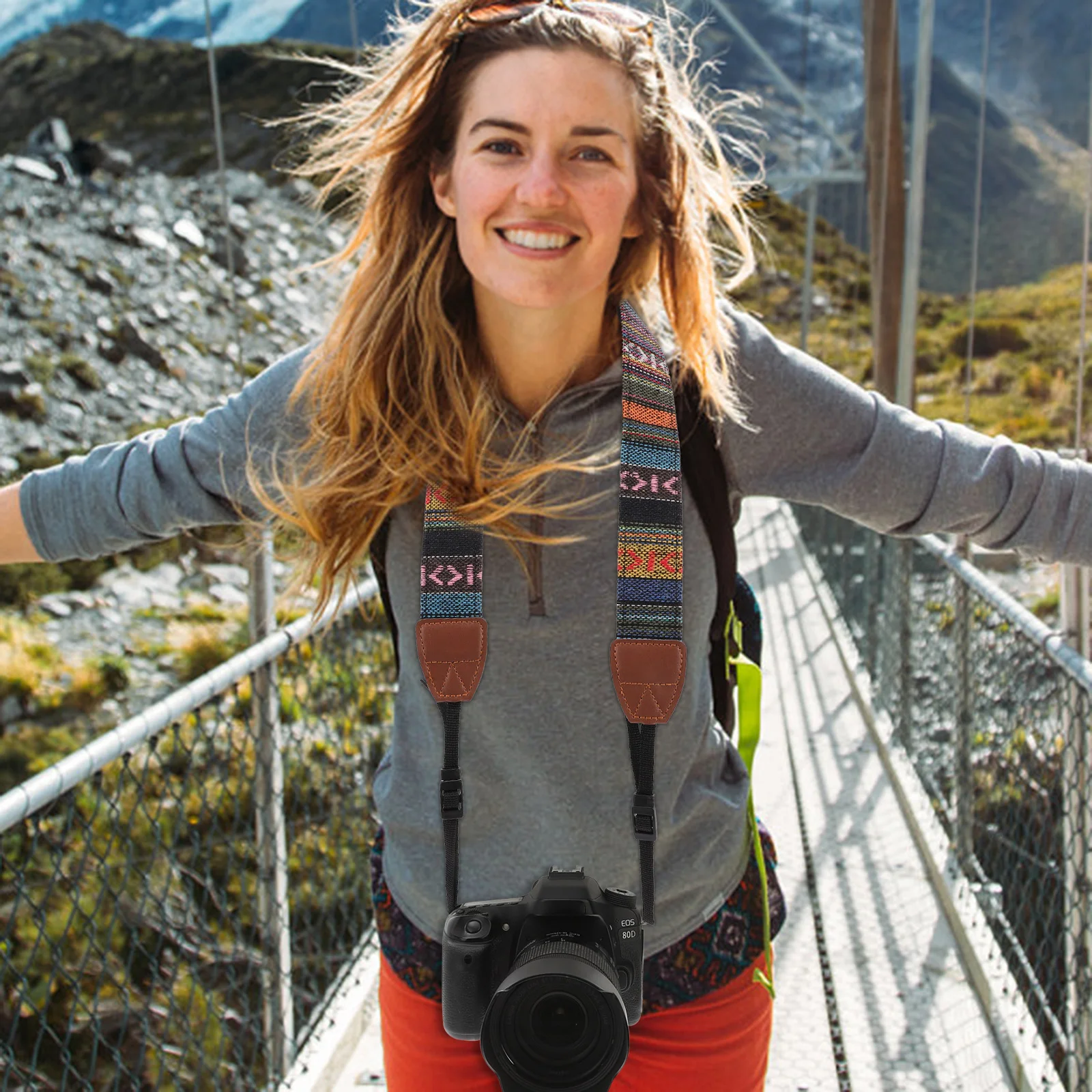 

Universal Camera Shoulder Strap Adjustable Length Double-layer Ends for Dslr Photographer Lanyard Sling Camera