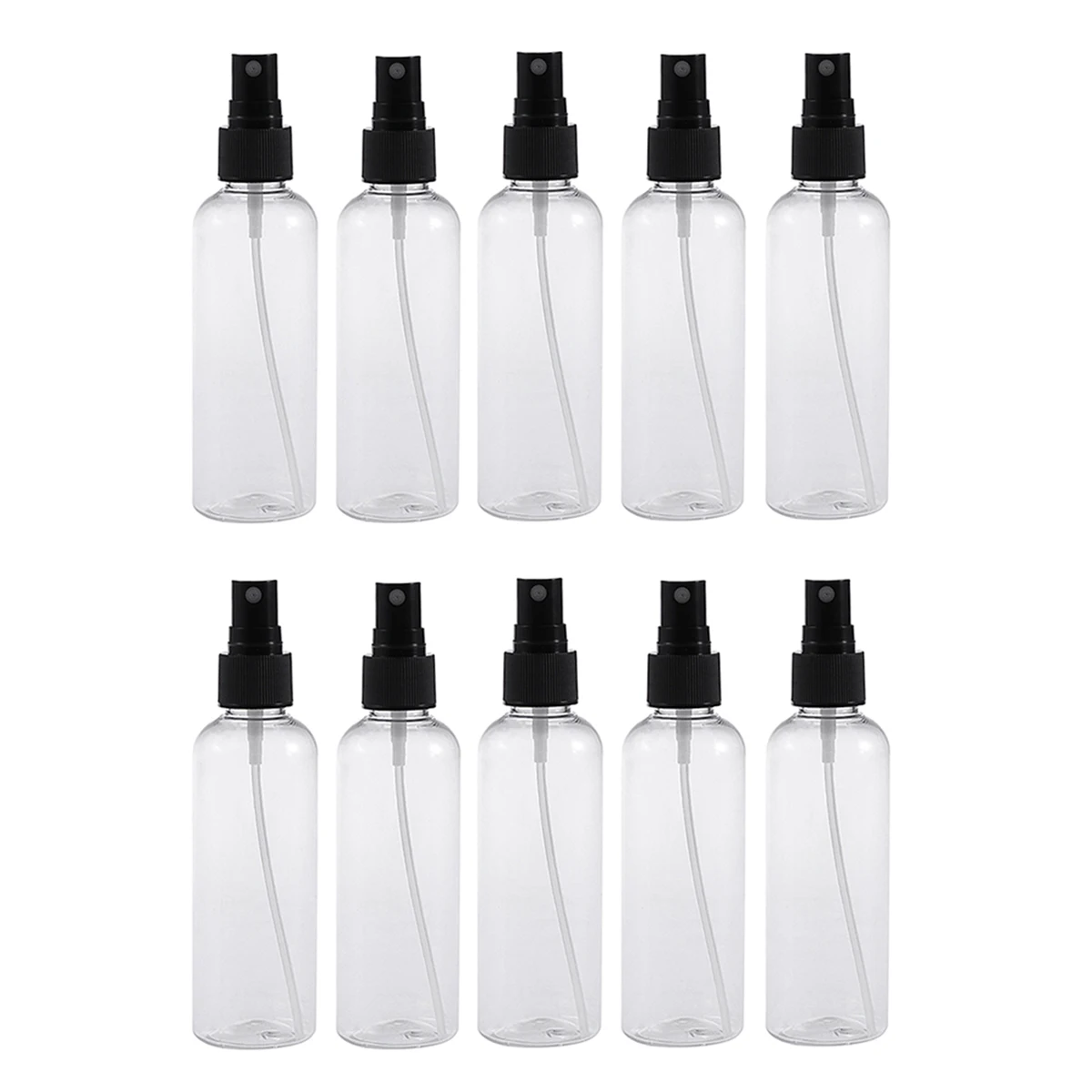 

10pcs Fine Portable Spray Bottle Mist Spray Bottles Black Plastic Empty Portable Travel Small Refillable Makeup Eco Friendly