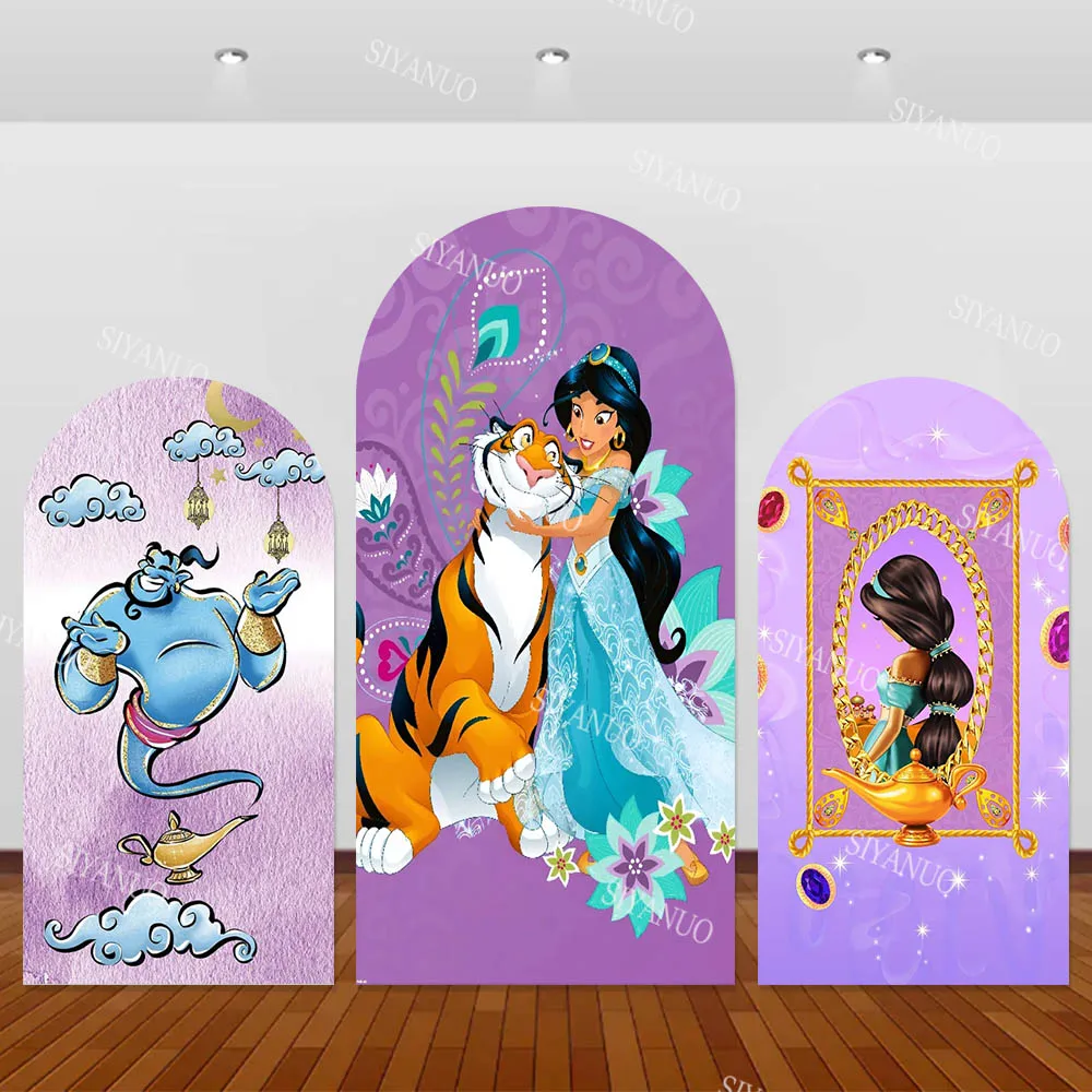 

Princess Jasmine Aladdin Backdrop Baby Shower Kids Birthday Decoration Photo Arch Cover Photo Background Photography Backdrop