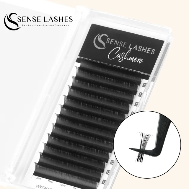 SENSE LASHES 12/16 Rzędów Kaszmirowe Klasyczne Sztuczne Rzęsy Pojedyncze Rzęsy Matowe Czarne Przedłużanie Rzęs Narzędzia do Makijażu
