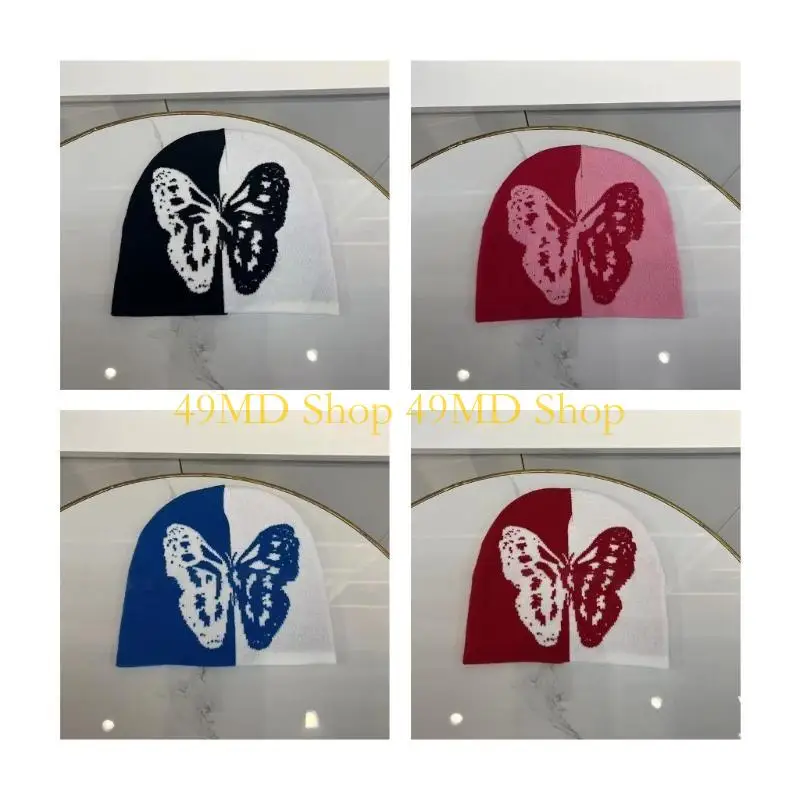 

49md y2k в стиле бабочки шапка вязаная ветряная шляпа для взрослых холодных зимних велосипедов