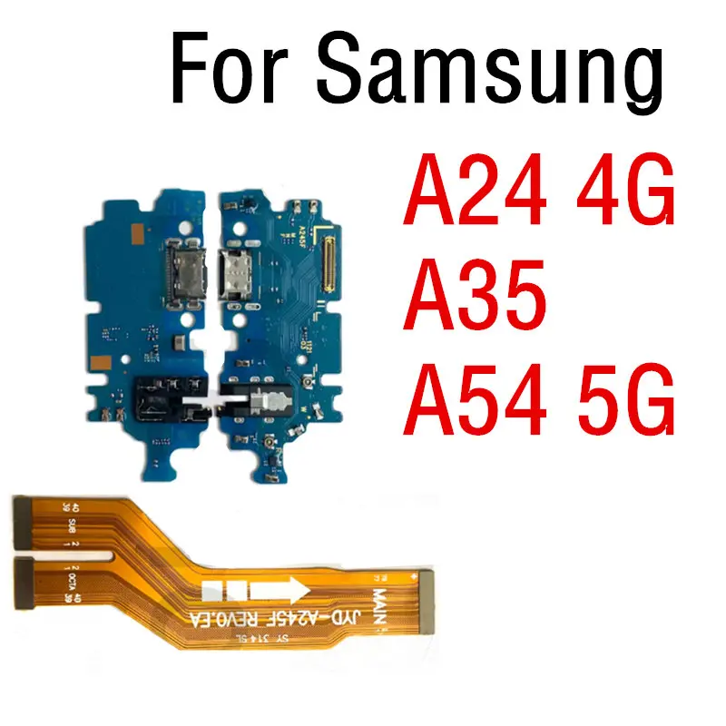 USB Fast Charging Charger Mainboard Flex Cable For Samsung A24 4G A245F A35 A346B A54 5G Dock Connector Motherboard