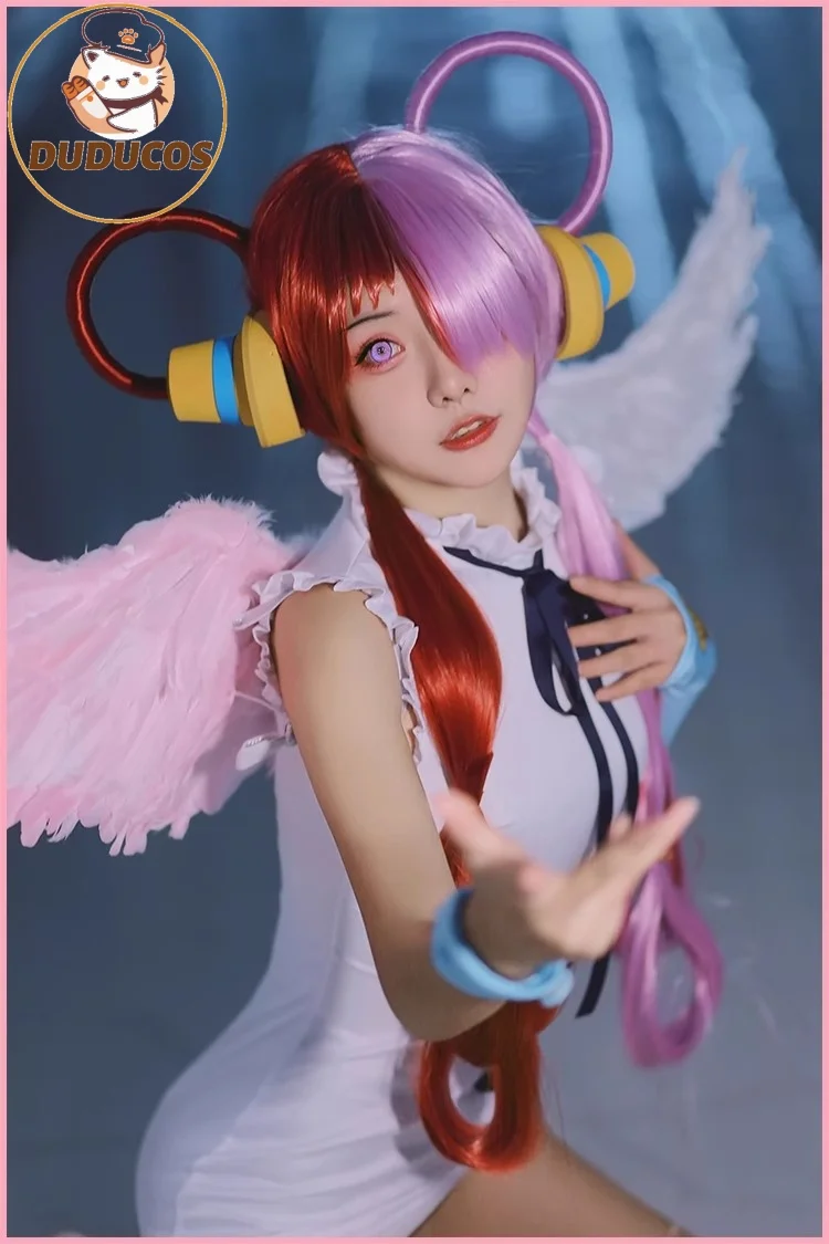 Anime Cosplay Costume Film Red Uta Clothes Adults Wig Wing Uniform Coat Earphone Carnival Party Christmas Full Set view 3