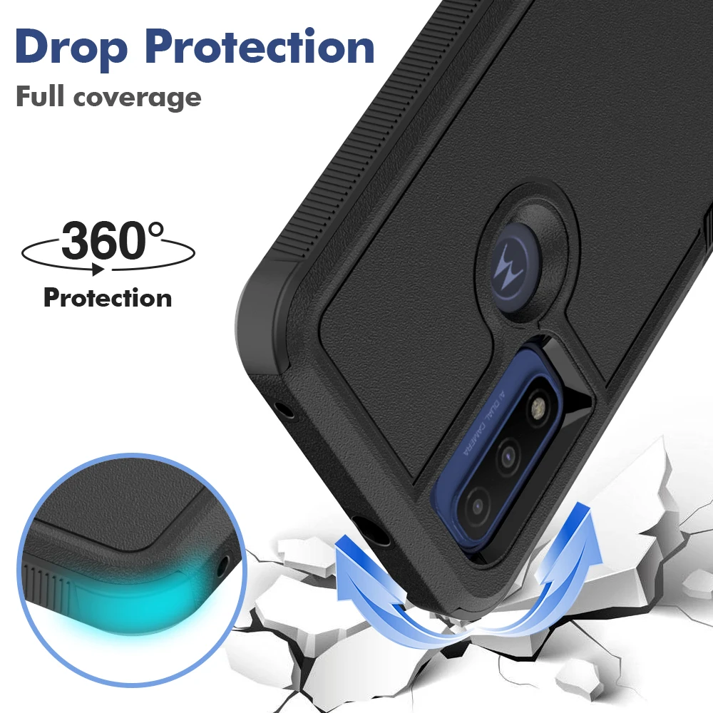 Armor Shockproof Case For Motorola Moto G Play 2023 Pure Power 2022 Soft TPU Frame Hard Plastic Phone Protective Cover Fundas