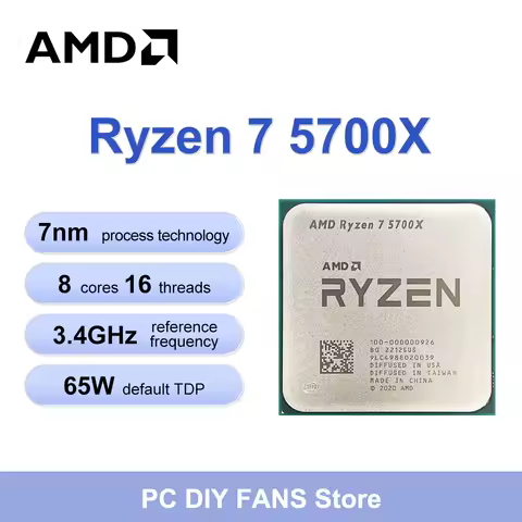 AMD R7 5700X New Ryzen 7 5700x 8-Core 16-Thread 4.6GHz CPU Processor 7NM L3=32M 100-000000926 Socket AM4 DDR4 but no without fan