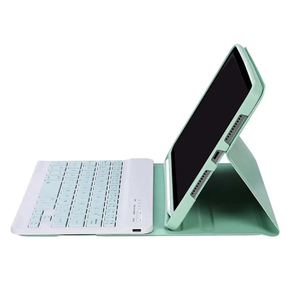 Wireless Keyboard Case Candy Color Bluetooth-compatible Keypad Case with Pencil Holder for iPad Mini 6