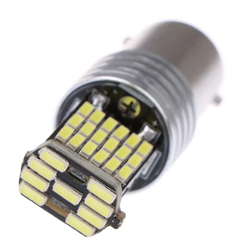 ไฟท้ายเบรครถ6000K ไฟท้ายรถแคนบัส15 SMD BA15S สีขาวพลังงานสูง P21W 1156LED 4X