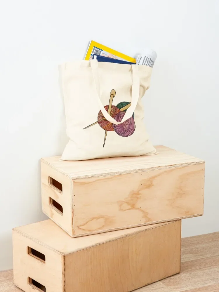 Yarn & Needles Tote Bag tote bags cloth bags ecological bags custom sac pour femme