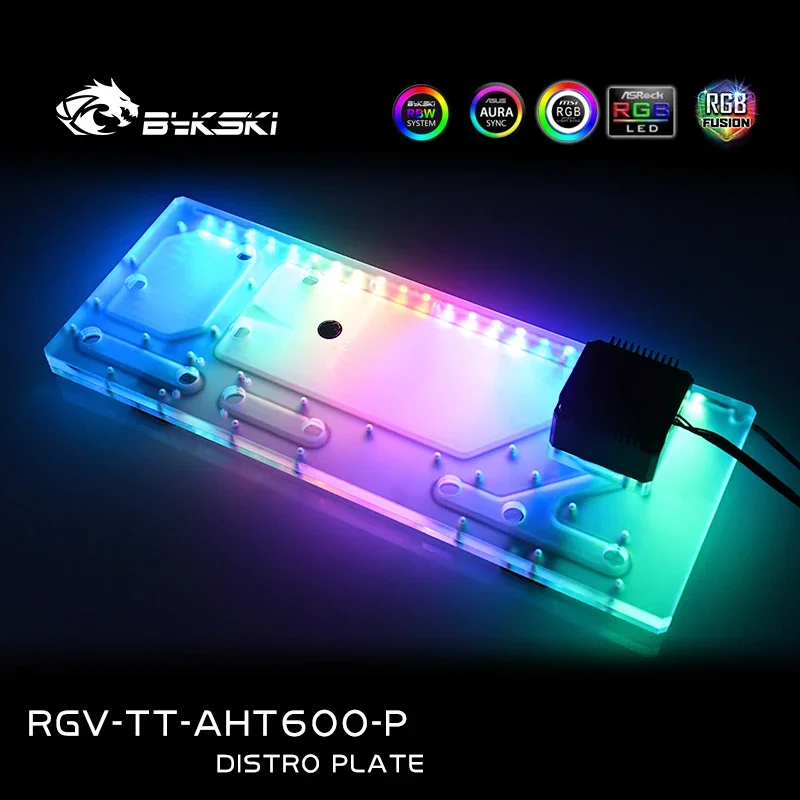 Bykski RGV-TT-AHT600-P,Distro Plate Reservoir  For Thermaltake AH T600 Case,MOD PC Water Cooling Kit For Computer CPU GPU Cooler