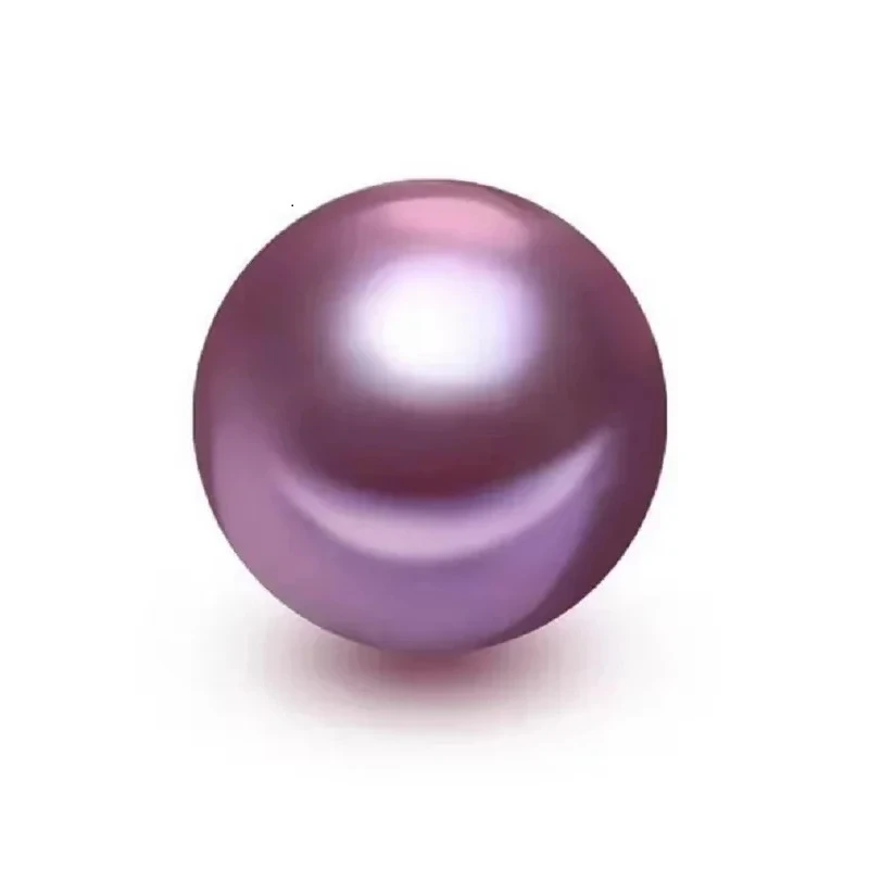 Natural 10-11mm Purple Round Loose Pearl Undrilled Women Wedding Party Jewelry Making Earring Ring Pendnat