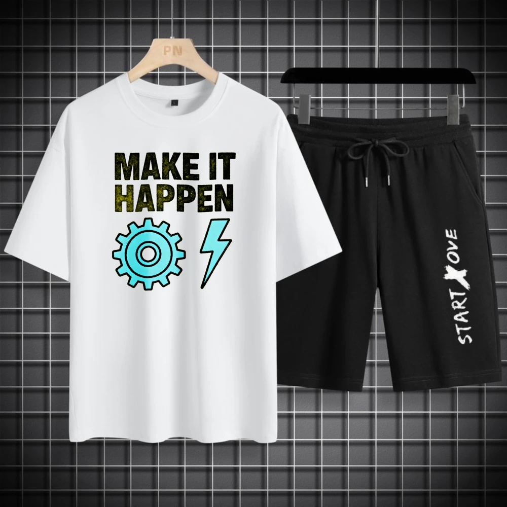 

Мужские футболки, комплекты капельной одежды, модный дышащий комплект свитшотов, комплект одежды, летние шорты из полиэстера с короткими рукавами