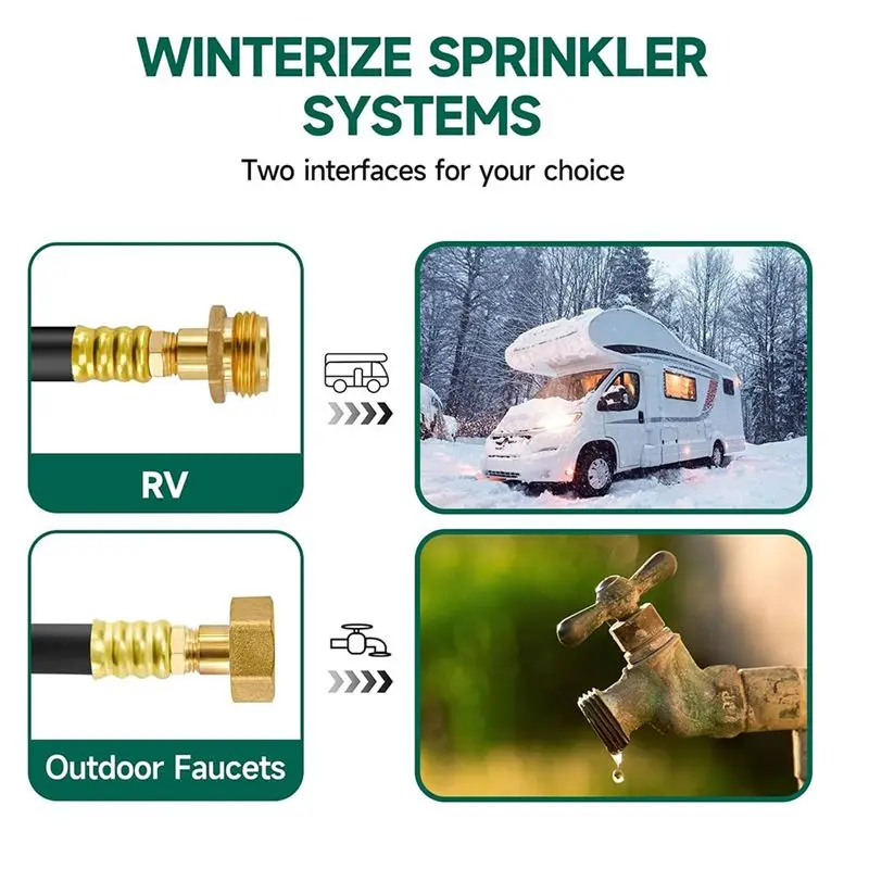 A76T-RV Winterizing Kit, RV Water Blowout,Air Compressor Quick Connect Plug To 3/4Inch Hose Blowout Adapter With Valve