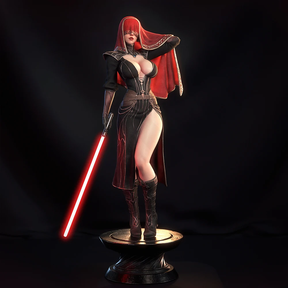 Figura de resina de guerrero alienígena NSFW, juguete Sexy sin pintar, muñeca GK sin montar, montaje de impresión 3D, estatua de reducción en miniatura, 1/24