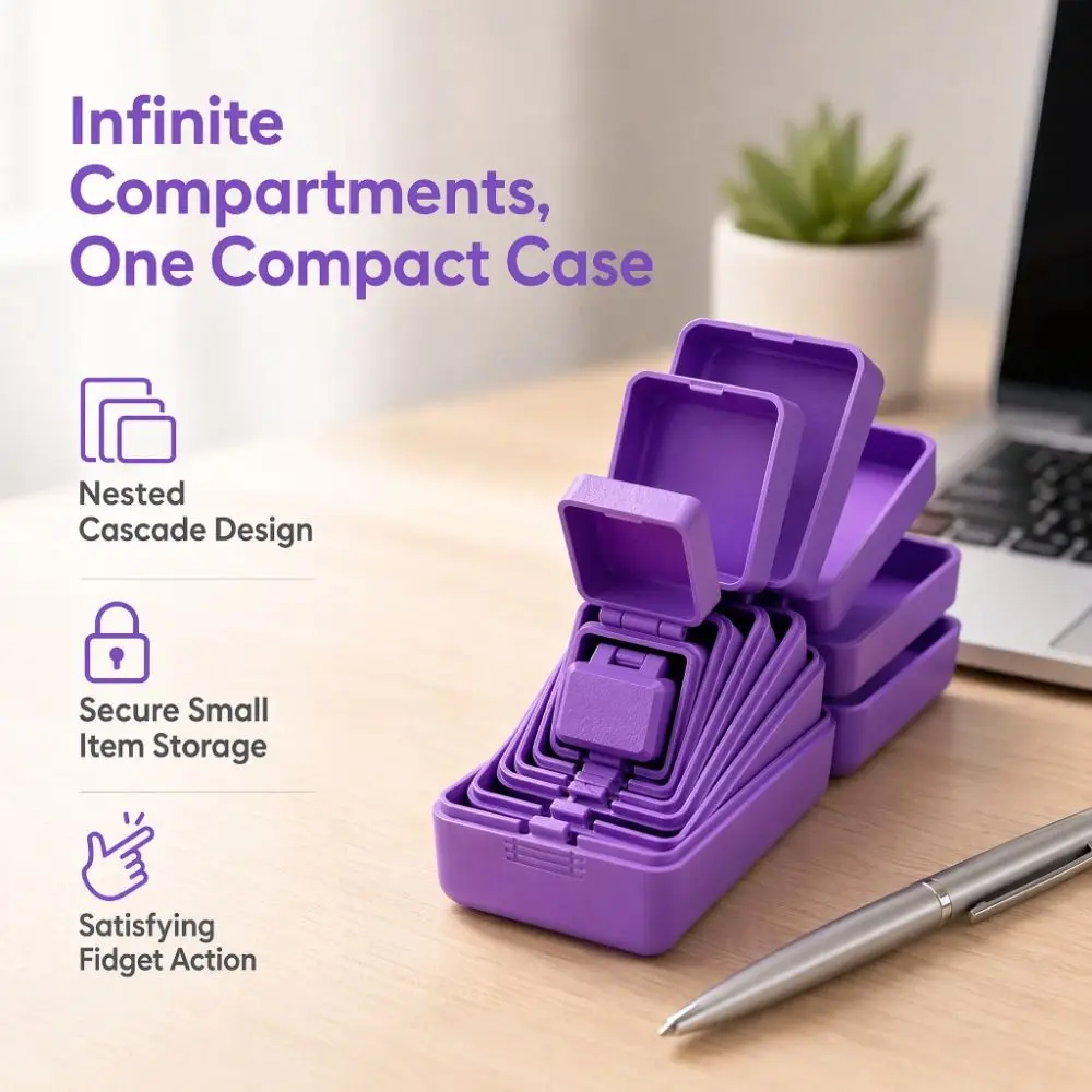 Portable 3D Printed Jewelry Storage Box Quirky 7-Layer Hidden Safe Box Surprise Gift Decorative Multifunctional Jewelry Storage