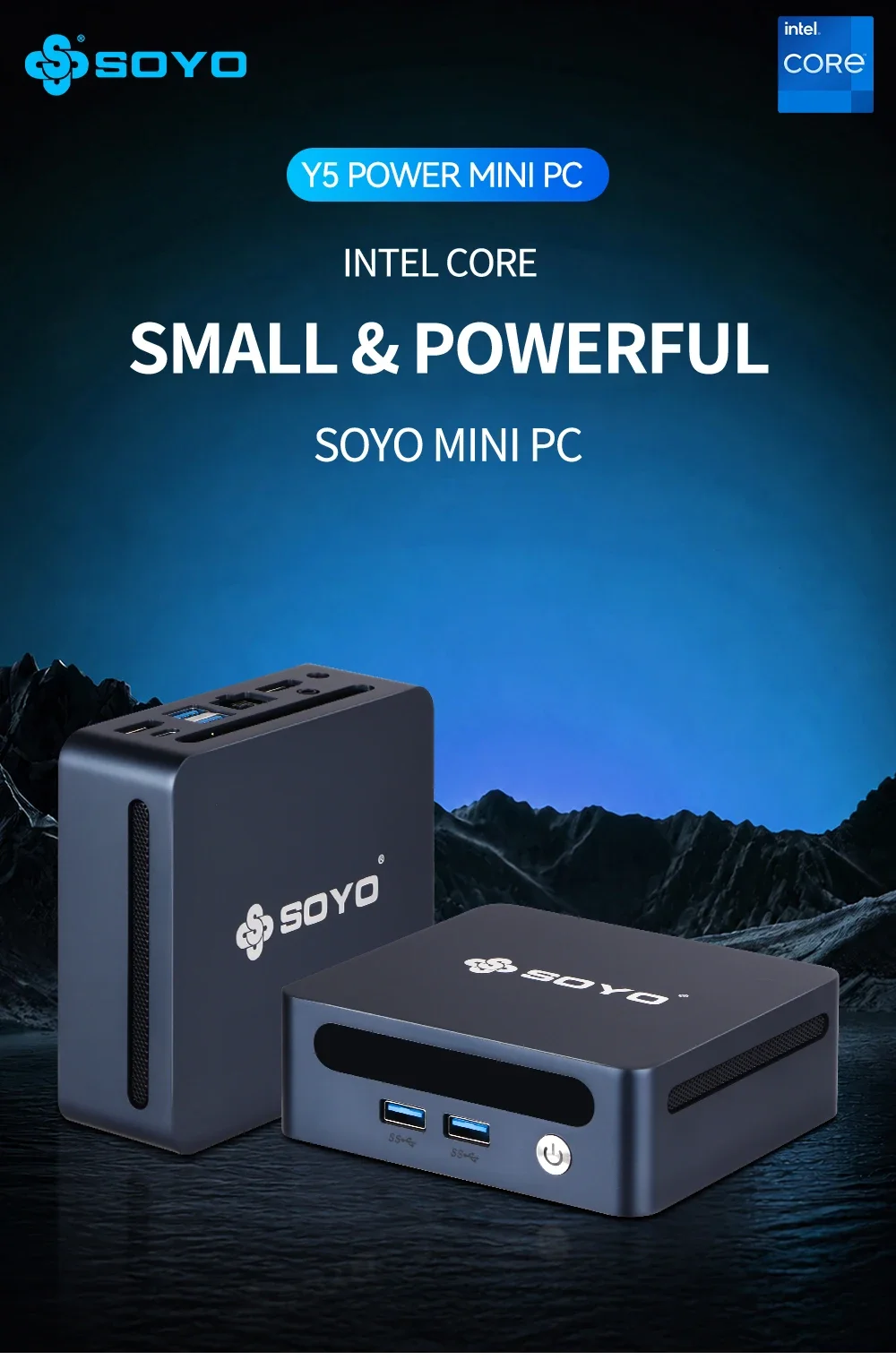 SOYO Y5 Power Mini PC Intel Core i7 8th Gen CPU Processor 16GB DDR4 RAM 512GB M.2 SSD Window 11 PRO WiFi5+BT High Performance Micro Home Office Computer
