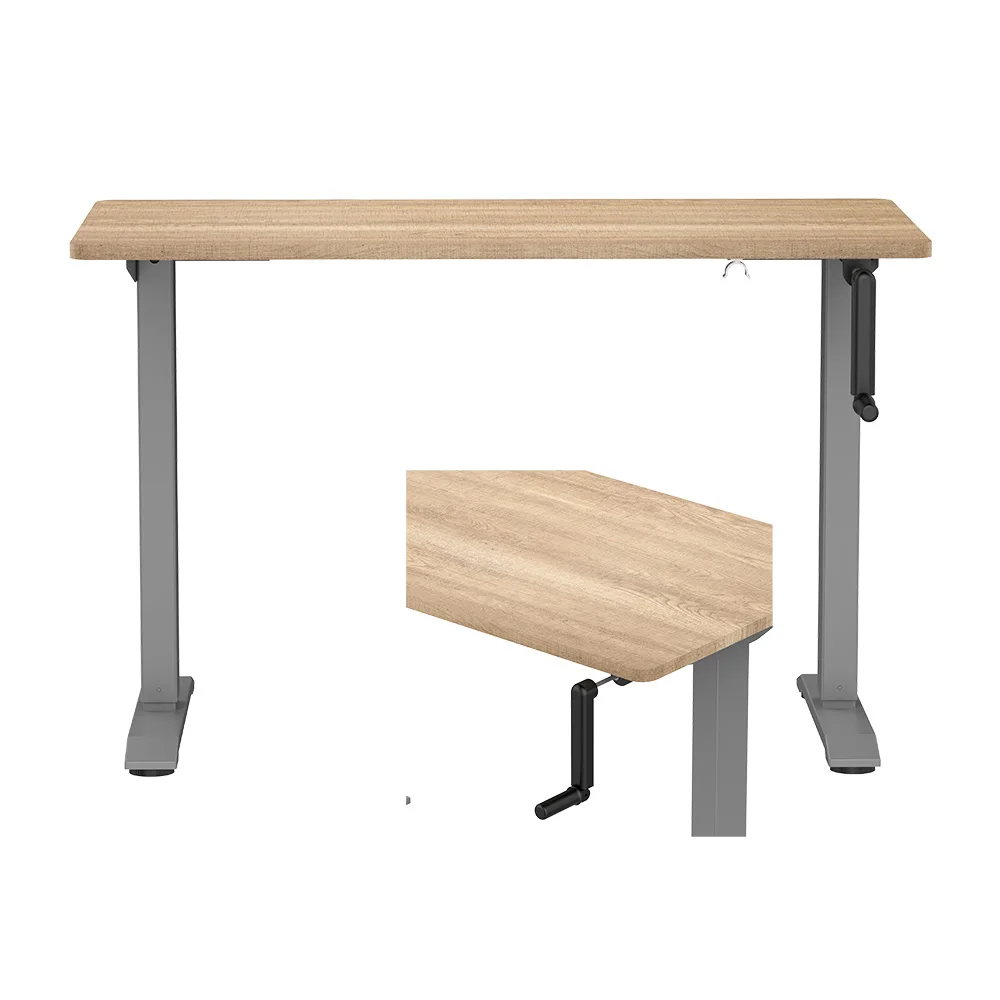 Home Office Furniture Manual Office Desk Hand Lift and Drop Height Adjustable Table PC Laptop Standing Computer Desks
