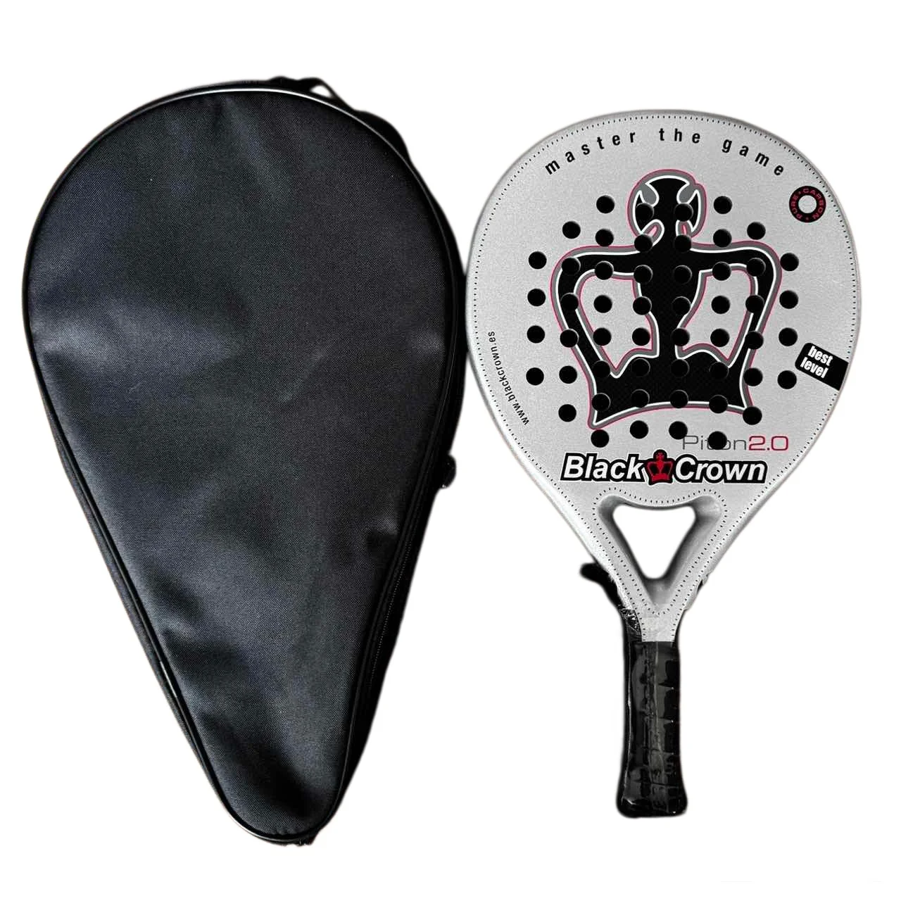 3 Farben Crown Padel-Schläger aus Kohlefaser mit Logo-freier Tragetasche, Crown Hole Design für Erwachsenentraining und Wettkämpfe – Detail 14