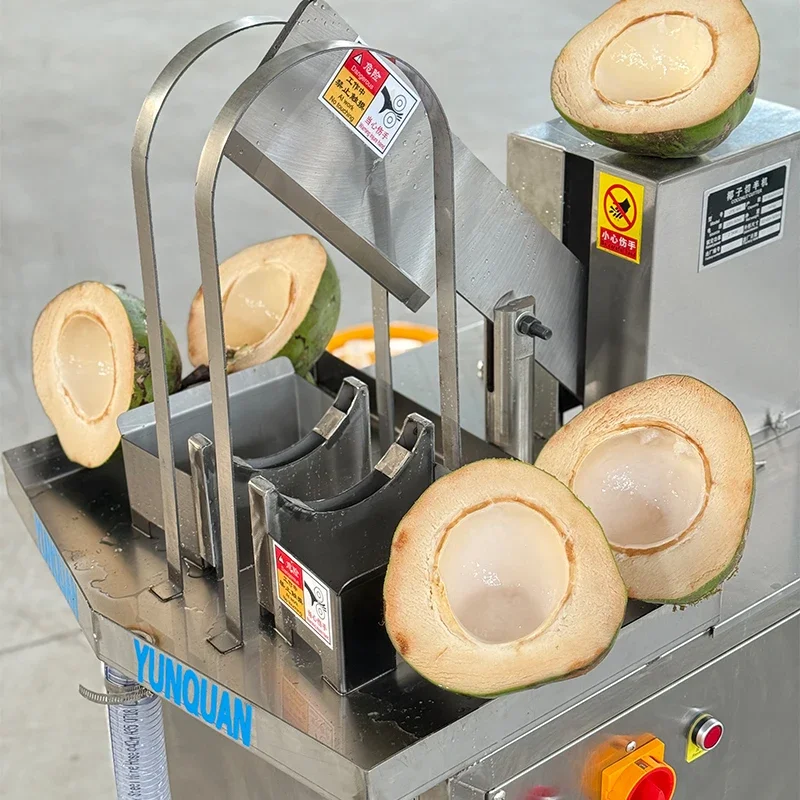 

Automatic Coconut Halving & Cracking Machine with Stripper & Peeler 220V Fruit Processing Equipment