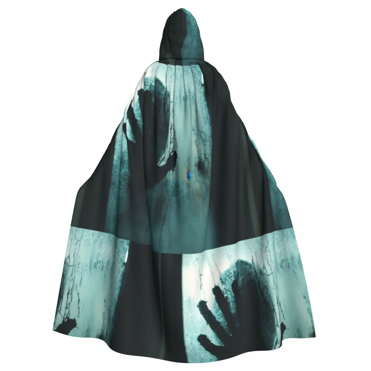 

Cloak Featuring Ghostly Handprints for Halloween Horror Unisex Adult Cloak with Hood Long Witch Costume Cosplay