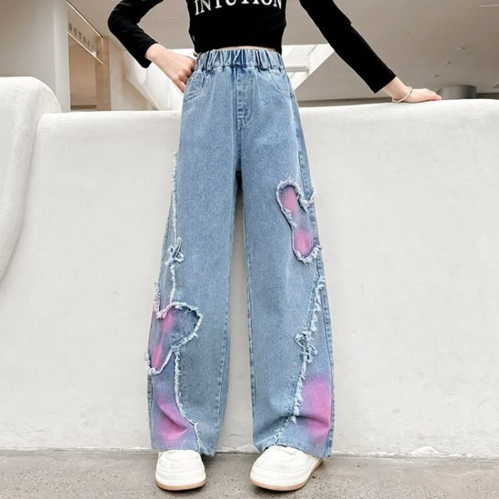 Teenage Girls Clothing Kids Clothes Sweatpants Girls Pants Children's Clothing Kids Pants Denim Fashion Jeans Wide Leg Pants