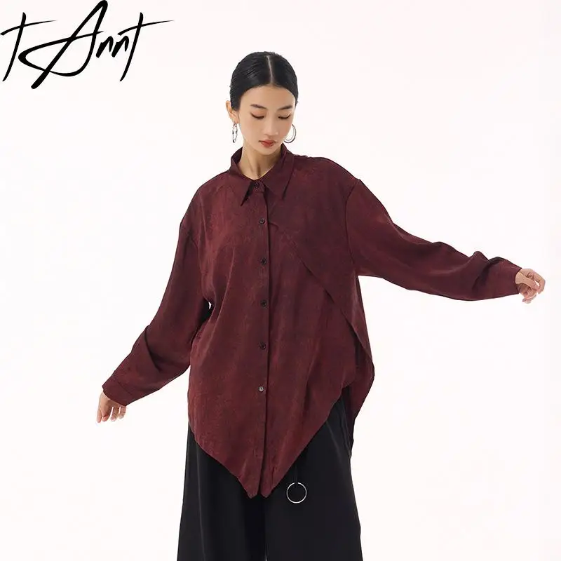 

Tannt женская рубашка, блузка, асимметрия, блузка с длинными рукавами, топы для женщин, нерегулярные модные повседневные длинные рубашки, новинка 2023 года