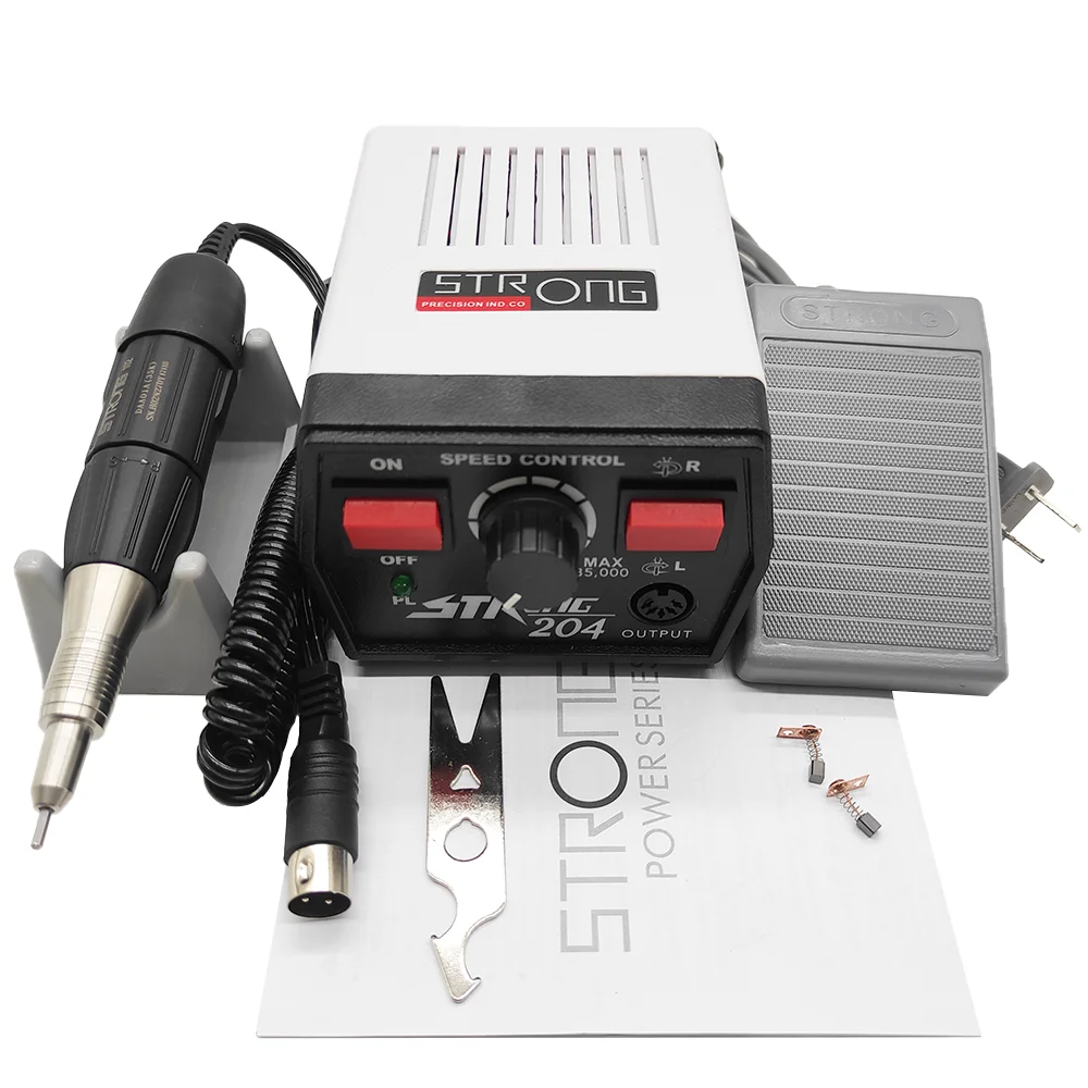 Máquina de manicura fuerte 204, 65W, 35000RPM, taladro eléctrico para uñas, juego de equipo de manicura y pedicura profesional
