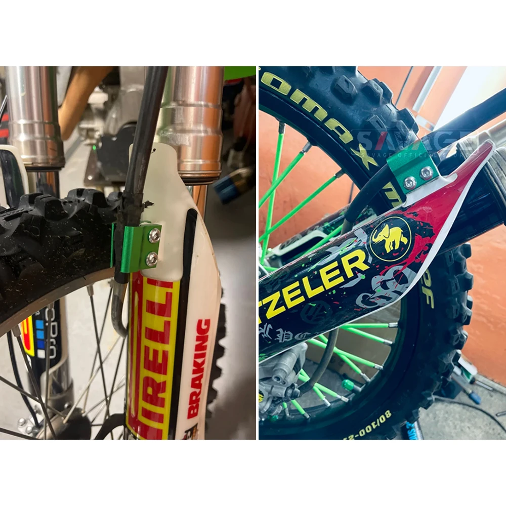 KX KLX-abrazadera de guía de manguera de freno delantero y trasero, soporte de fijación para Kawasaki KLX450R, KX250, KX450, KLX, KX 125, 250, 450,