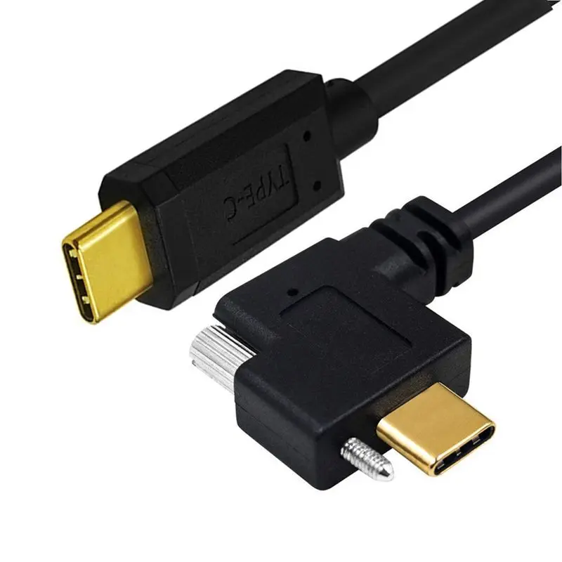 4K@60Hz USB3.1 Type-C Male to Male Double Ears with Fixed Screws Audio Video Computer Hard Disk Data Cable Phone Laptop 5A Cable