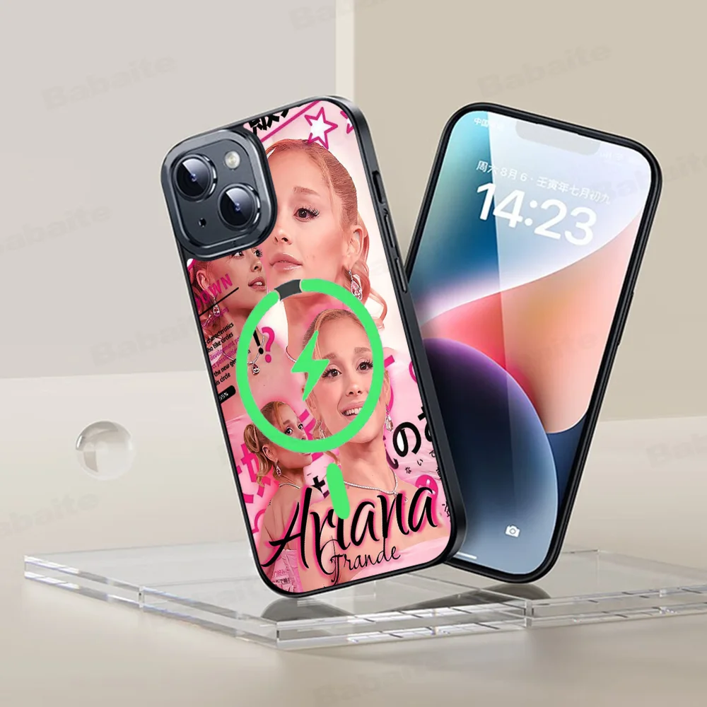 Singer A-Ariana G-Grande Phone Case Magnetic Case For IPhone 16 14 13 12 11 15 Pro Max Plus For Magsafe Wireless Charge Cover