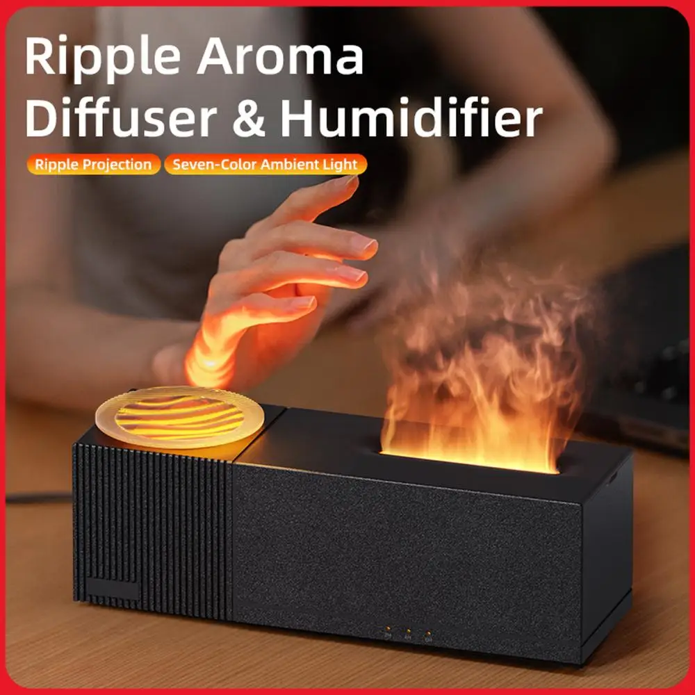 

Flame Air Diffuser Humidifier with Ocean Wave Projector Cool Mist Humidifier Air Humidifier for Home Decor/Relaxation/Gift