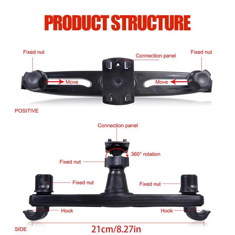 Suporte para tablet e carro, assento traseiro ajustável, assento traseiro automotivo, suporte extensível para celular, viagem na estrada