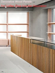 2Pcs Natural Birch Wood Acoustic Panels 90x30cm 3D Sound Absorbing Wood Slat Wall Decorative Interior Background Decor