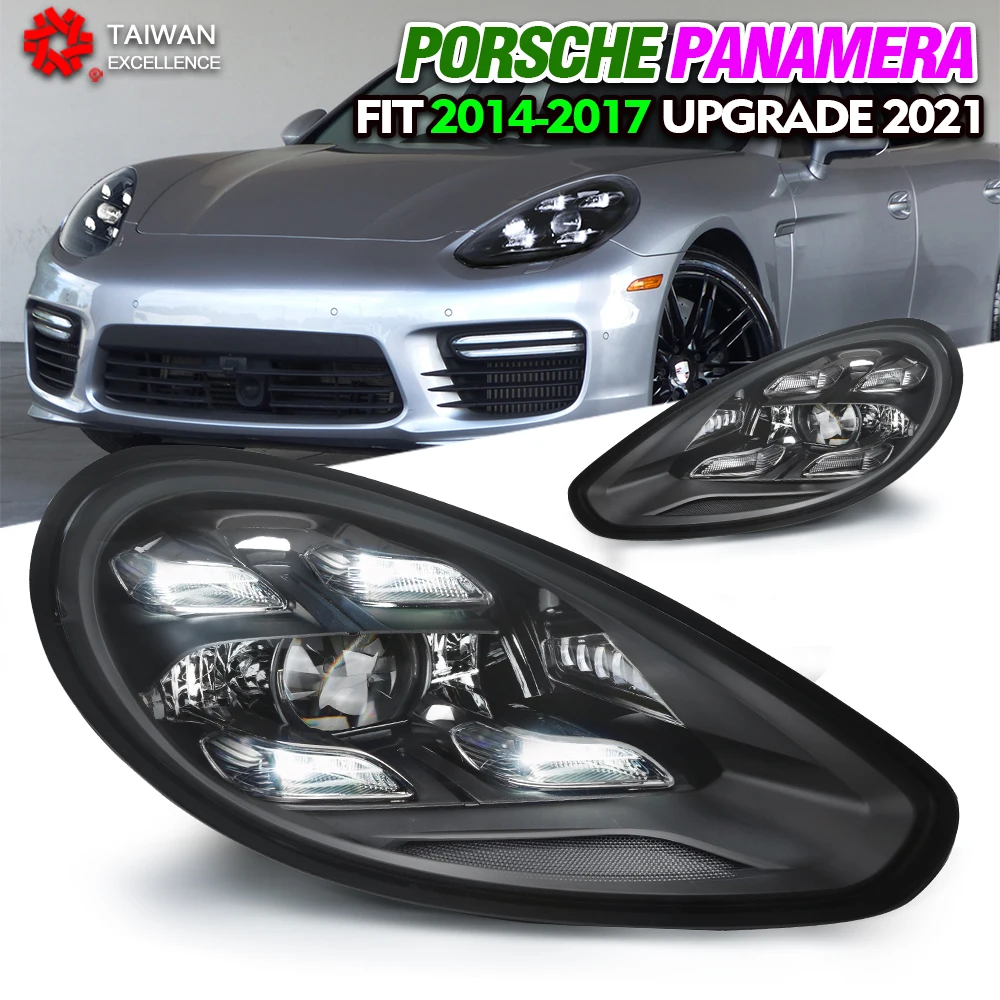 For Porsche Panamera 2014-2017 Headlights 2 PCS LED Headlight Car Styling DRL High Low Beam Bi LED Head Lamp Accessories