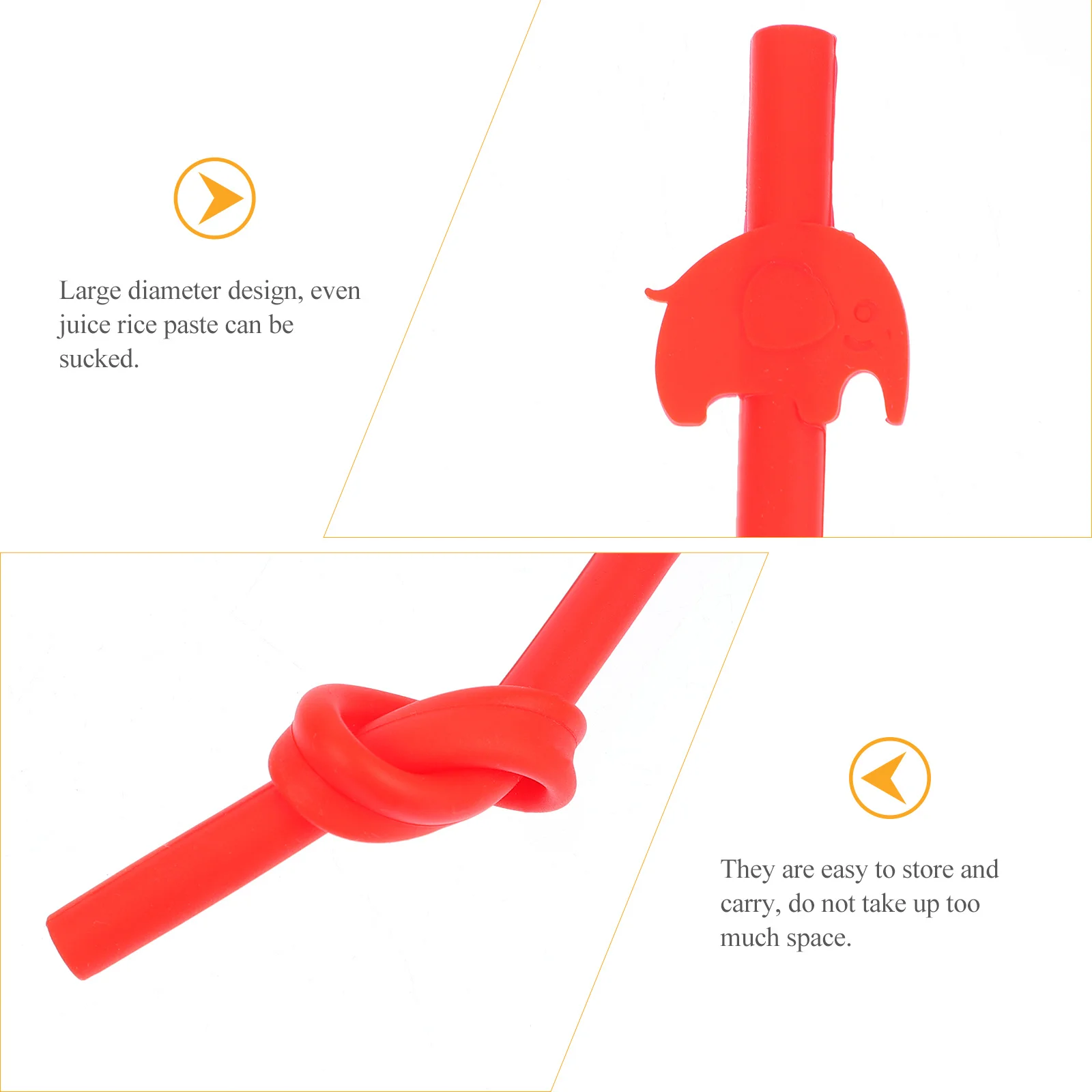 

3 pcs Silicone Straws Large Diameter Smooth For Practical Reusable Drinkware Kitchen Bar Accessories