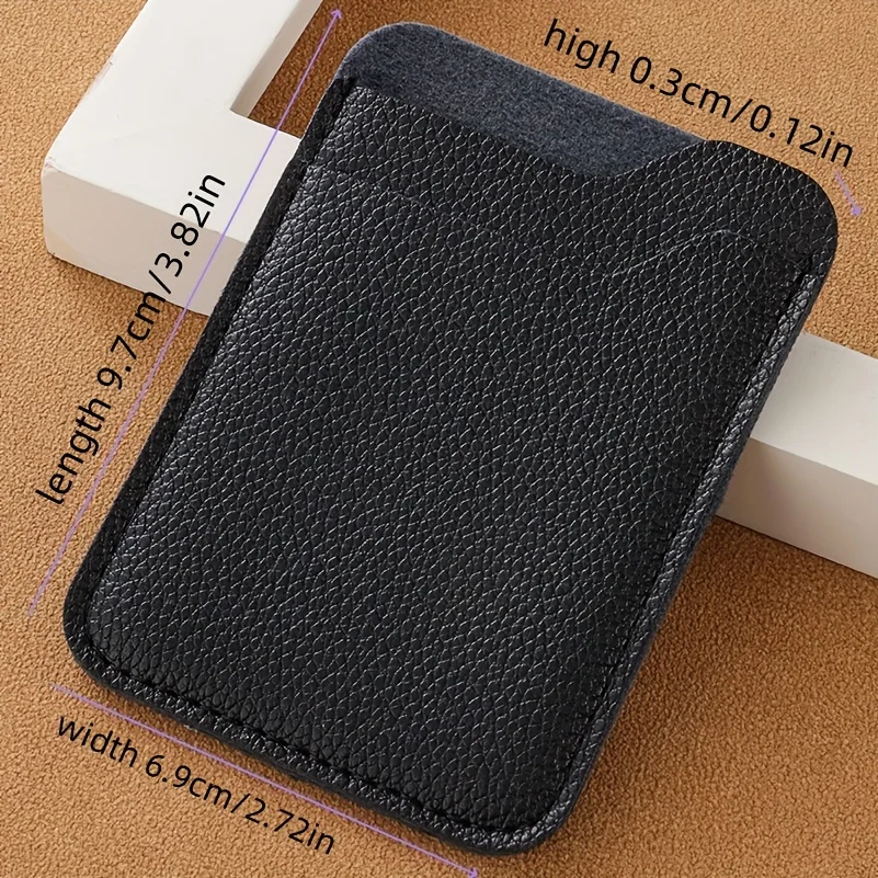 محفظة حامل بطاقات متعددة الأغراض للجنسين مع فتحتين للبطاقات، جلد صناعي متين، عنابي - منظم مدمج لبطاقات الهوية والنقود #5