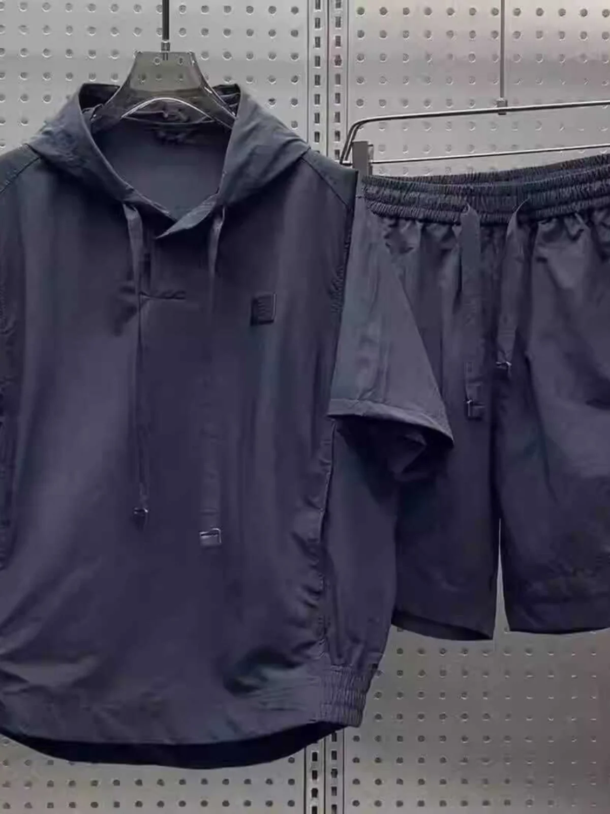 

Летняя тонкая толстовка с капюшоном Qui Dry ort Sve orts, повседневный комплект спортивной одежды на открытом воздухе, мужской свободный универсальный комплект из двух предметов