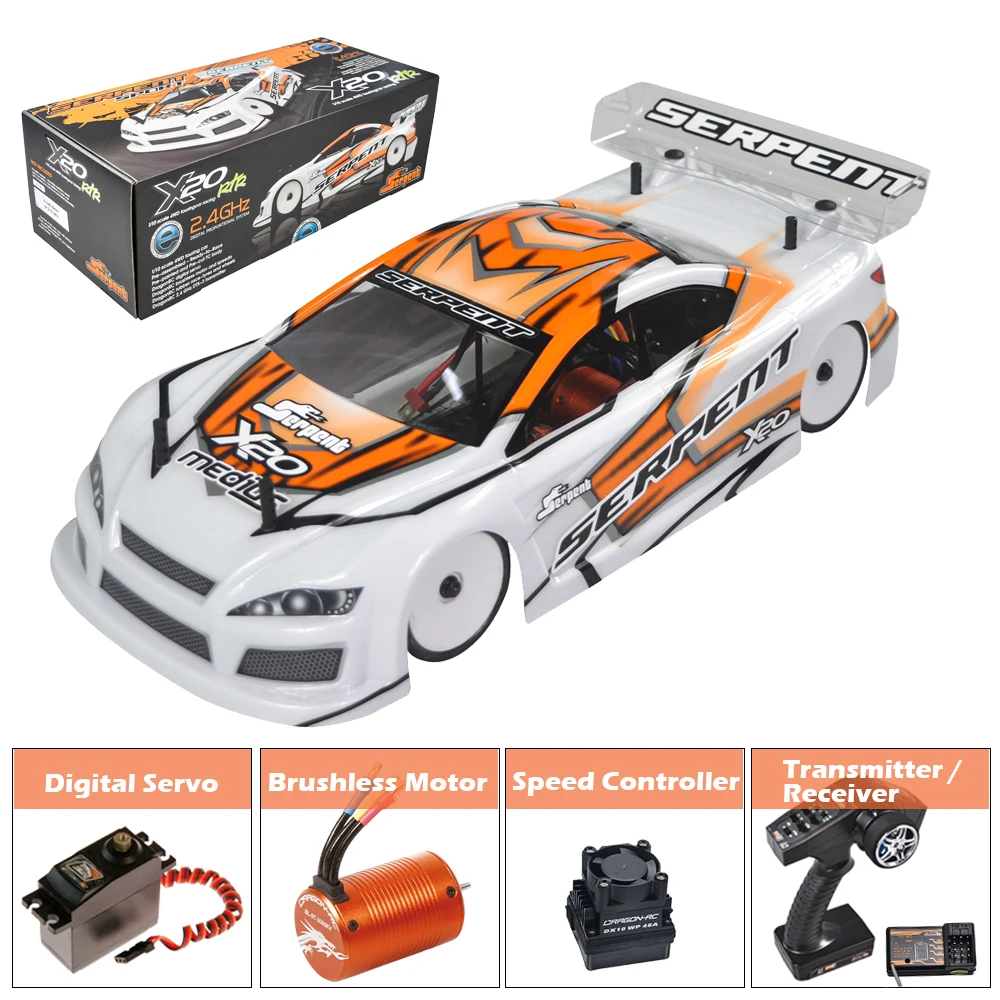 1/10 Serpent X20 RCカー RTR オンロード 2.4GHz 電動RCカー 4WD