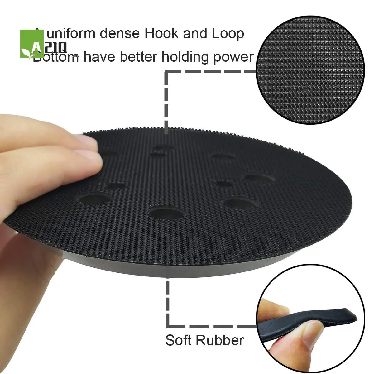 

A21Q-5-дюймовая шлифовальная машина с 8 отверстиями, сменная шлифовальная подушечка с крючком и петлей для шлифовальной машины BO5010, BO5030/K, BO5031K, BO5041K, XOB01Z