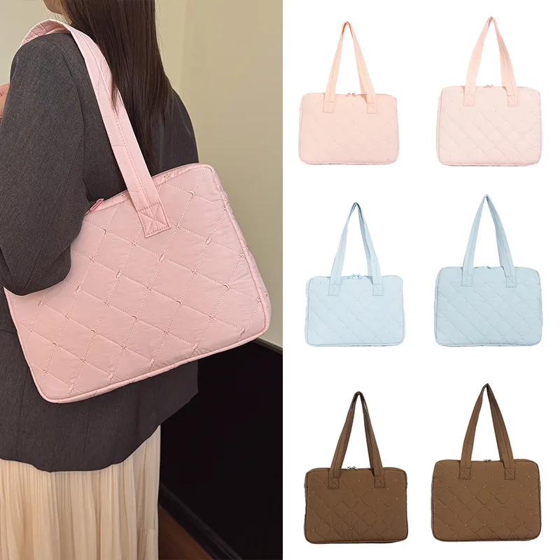 Korean Embroidered Laptop Bag Large Capacity Laptop Sleeve Carrying Case13 14 15 15.6 Inch Notebook Handbag Shoulder Tote Bag